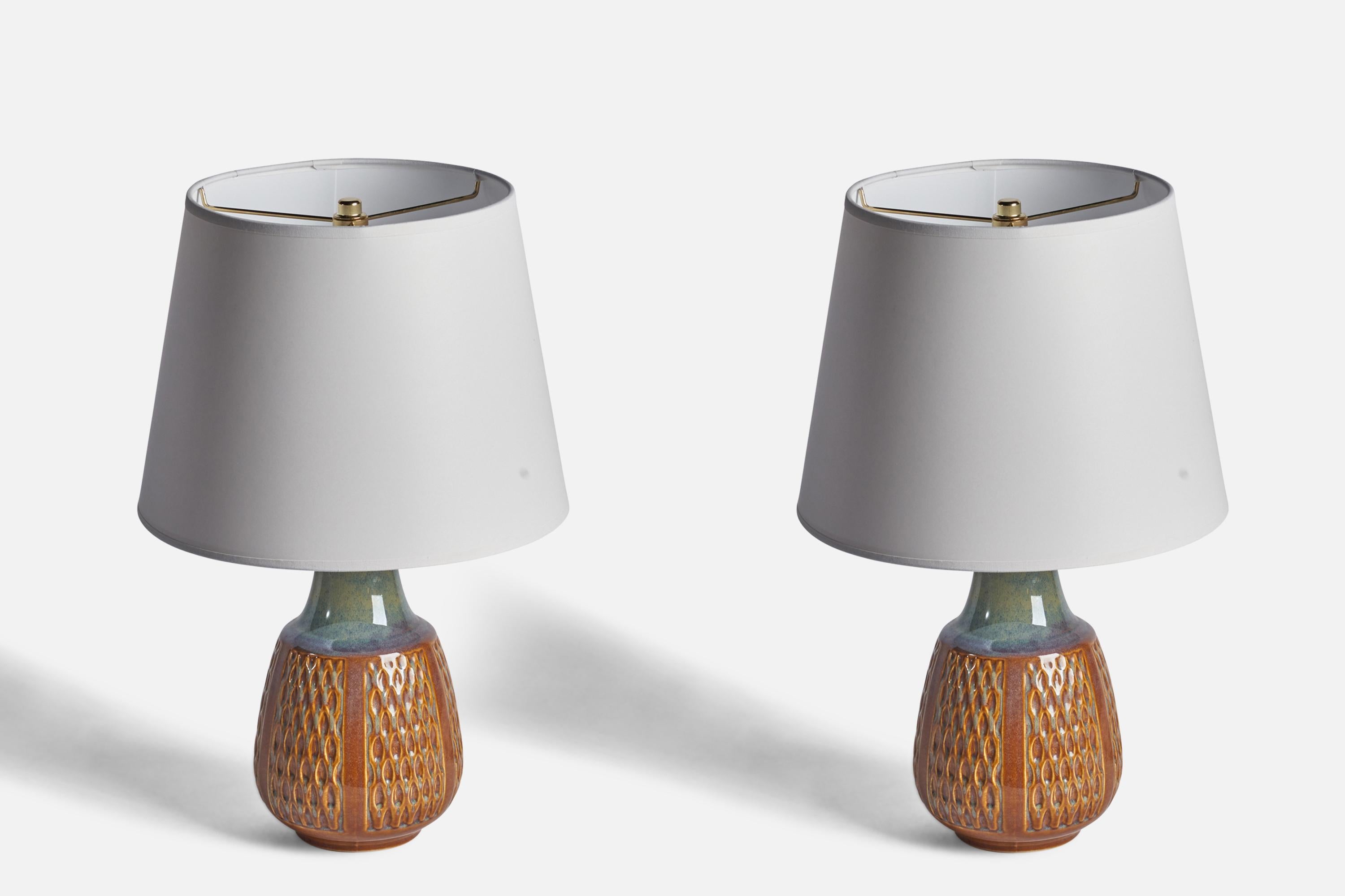 Mid-Century Modern Søholm, Table Lamps, Stoneware, Denmark, 1960s For Sale