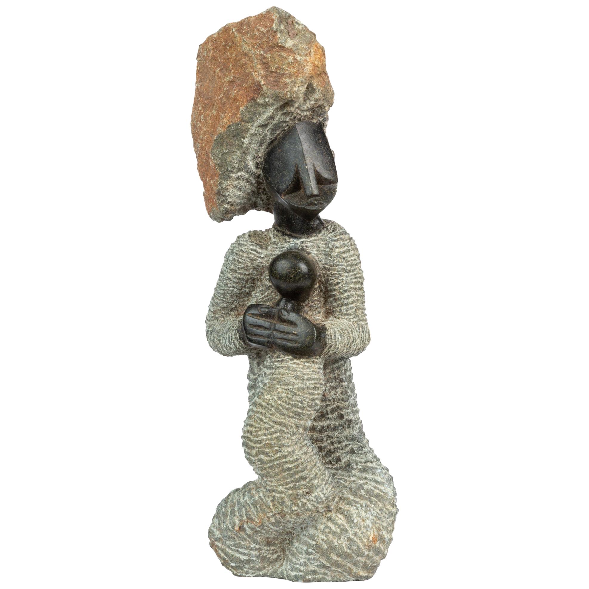 Shona Figurine of Mother and Baby