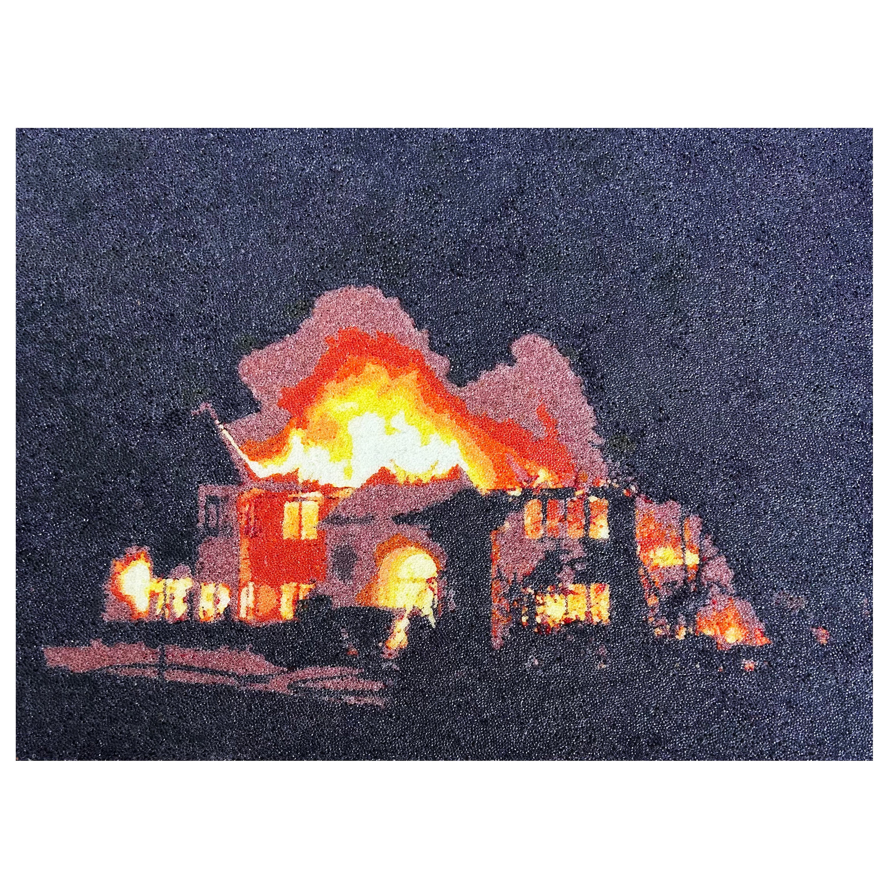 Shonagh Adelman Gemälde in Mischtechnik "Haus in Flammen", 2011 im Angebot