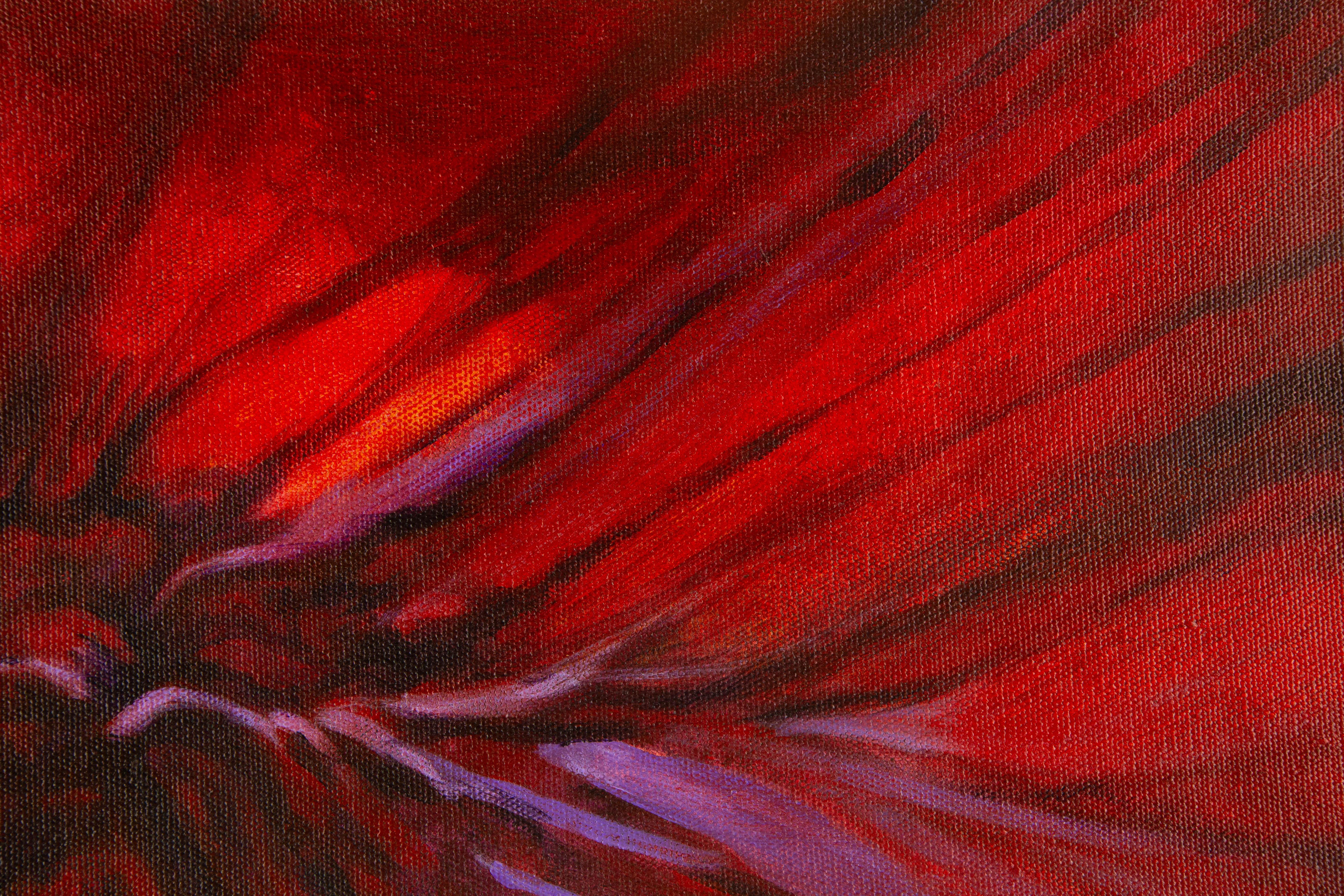 Shongzhuang Wu, peinture à l'huile originale abstraite « Image Series IV » - Rouge Abstract Painting par  Shongzhuang Wu