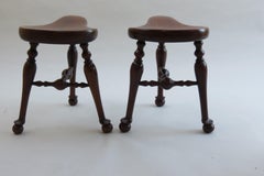 Shoolbred Three Legged Saddle Stool in Walnut