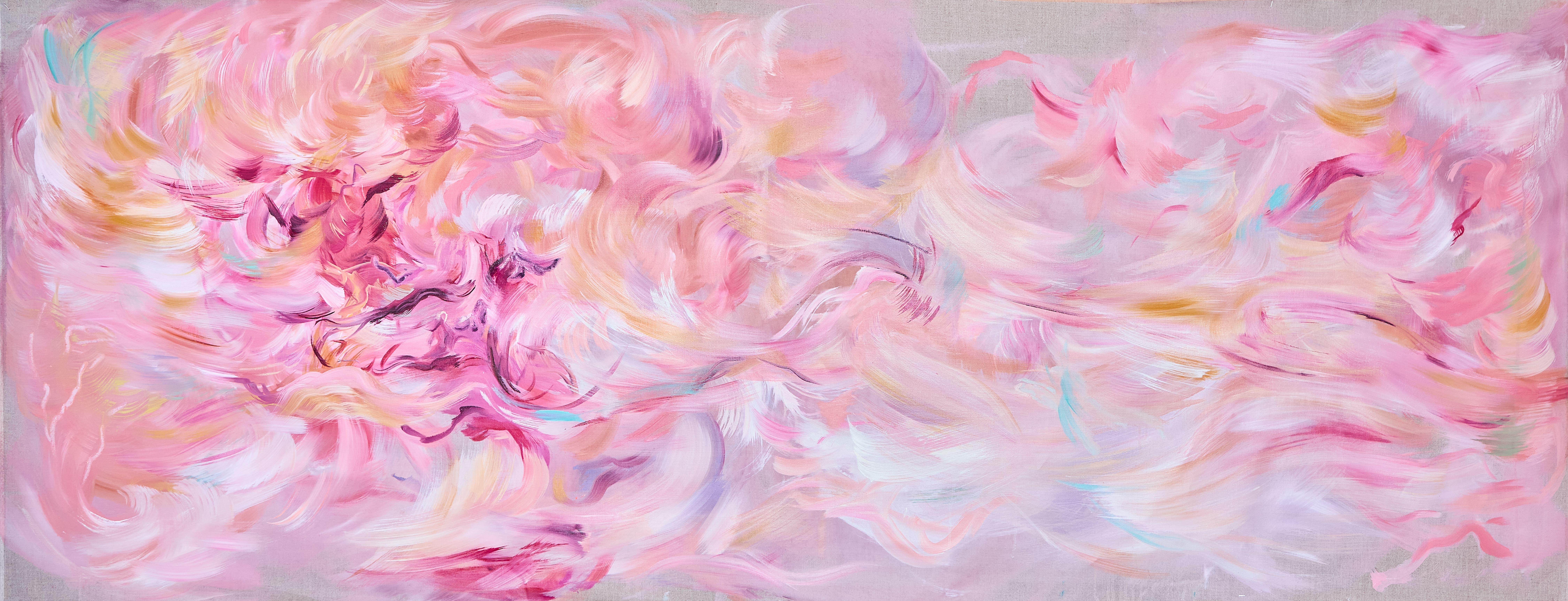 Shooq AlShawi Abstract Painting - As If it Would Last Forever - Painting, Oil and stick on linen