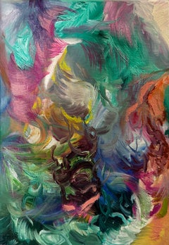 Studies of an Infinite - Painting, Oil and stick on linen