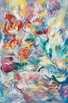 Signs Abstract Painting, Oil and Oil Stick on linen, 2025, 60x90 cm