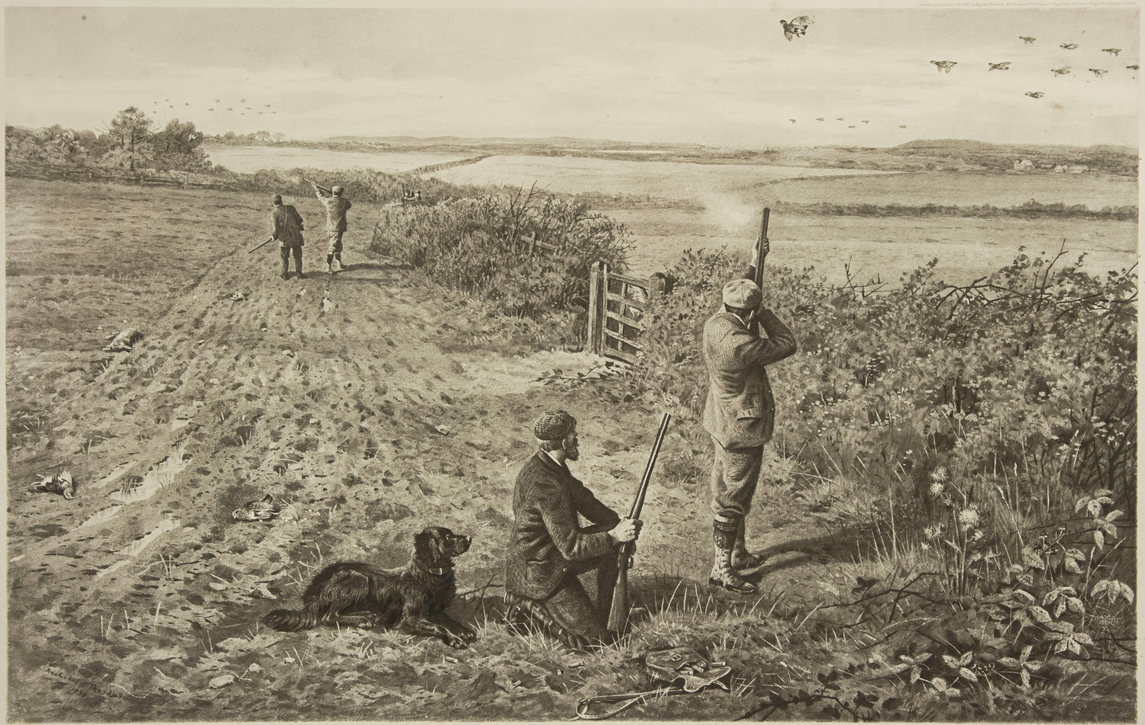 Sporting Art Impression de chasse ancienne par Archibald Thorburn en vente