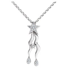 Shooting Star Diamond Pendant with .25 Carats in Diamonds, 18k White Gold