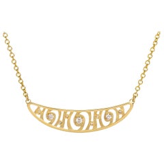 Sternschnuppen-Anhänger-Halskette aus Gold mit Diamanten