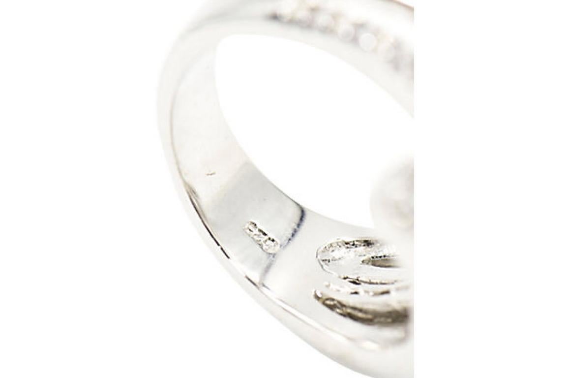 Shooting Star Sterling Silver and Crystal Ring For Sale 1