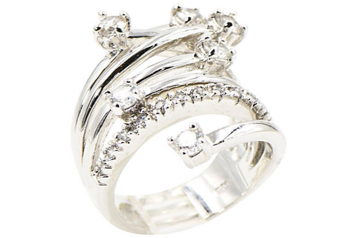 Shooting Star Sterling Silver and Crystal Ring For Sale 4