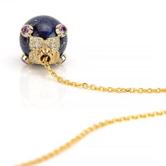 Shooting Stars Necklace - Lapis Lazuli & 18K Yellow Gold