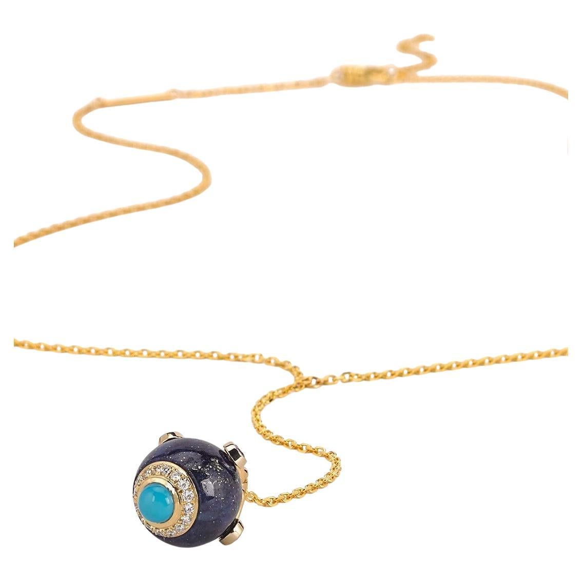 Shooting Stars Necklace - Lapis Lazuli & 18K Yellow Gold