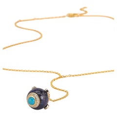 Shooting Stars Necklace - Lapis Lazuli & 18K Yellow Gold