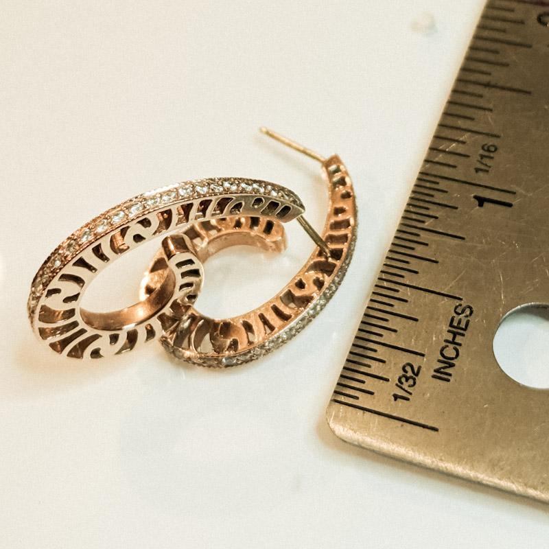 Orecchini a cerchio d'argento con stelle cadenti In condizioni Nuovo in vendita a Carlisle, MA