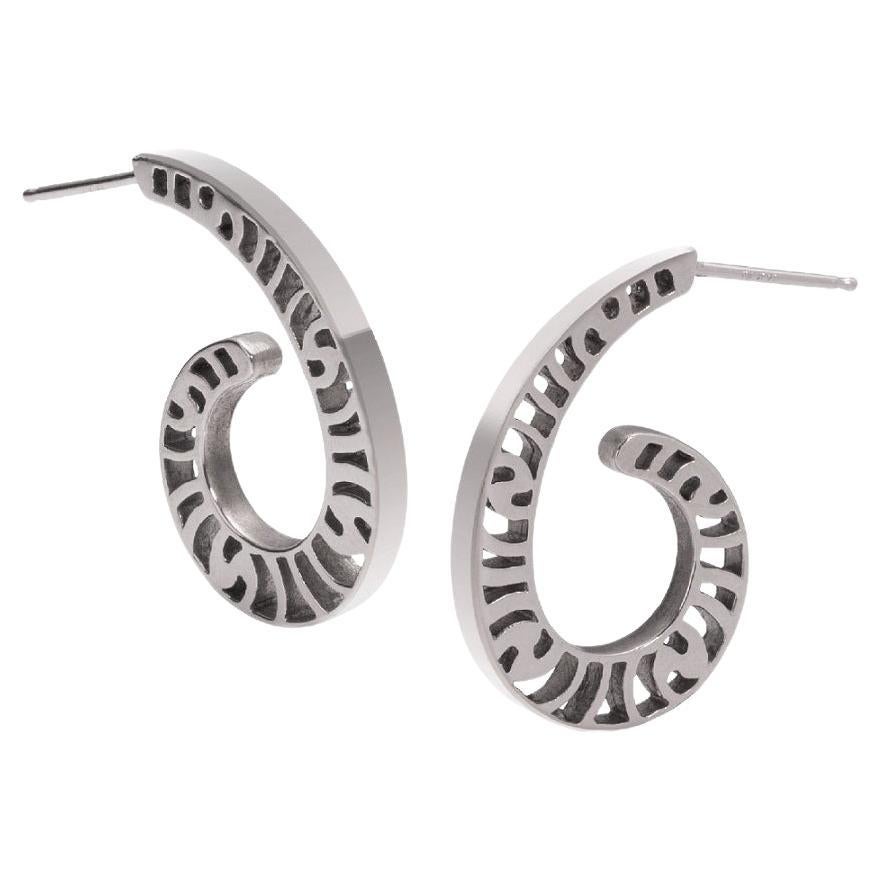 Shooting Stars Silver Hoop Earrings
