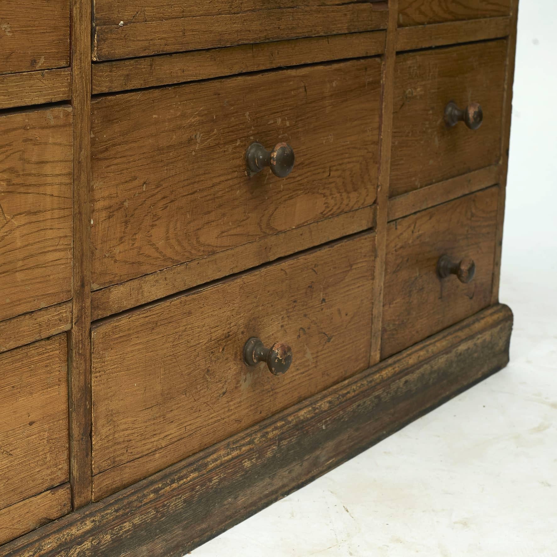 Rustic Shop Counter Freestanding, Original Color and Condition, Denmark, 1860-1880