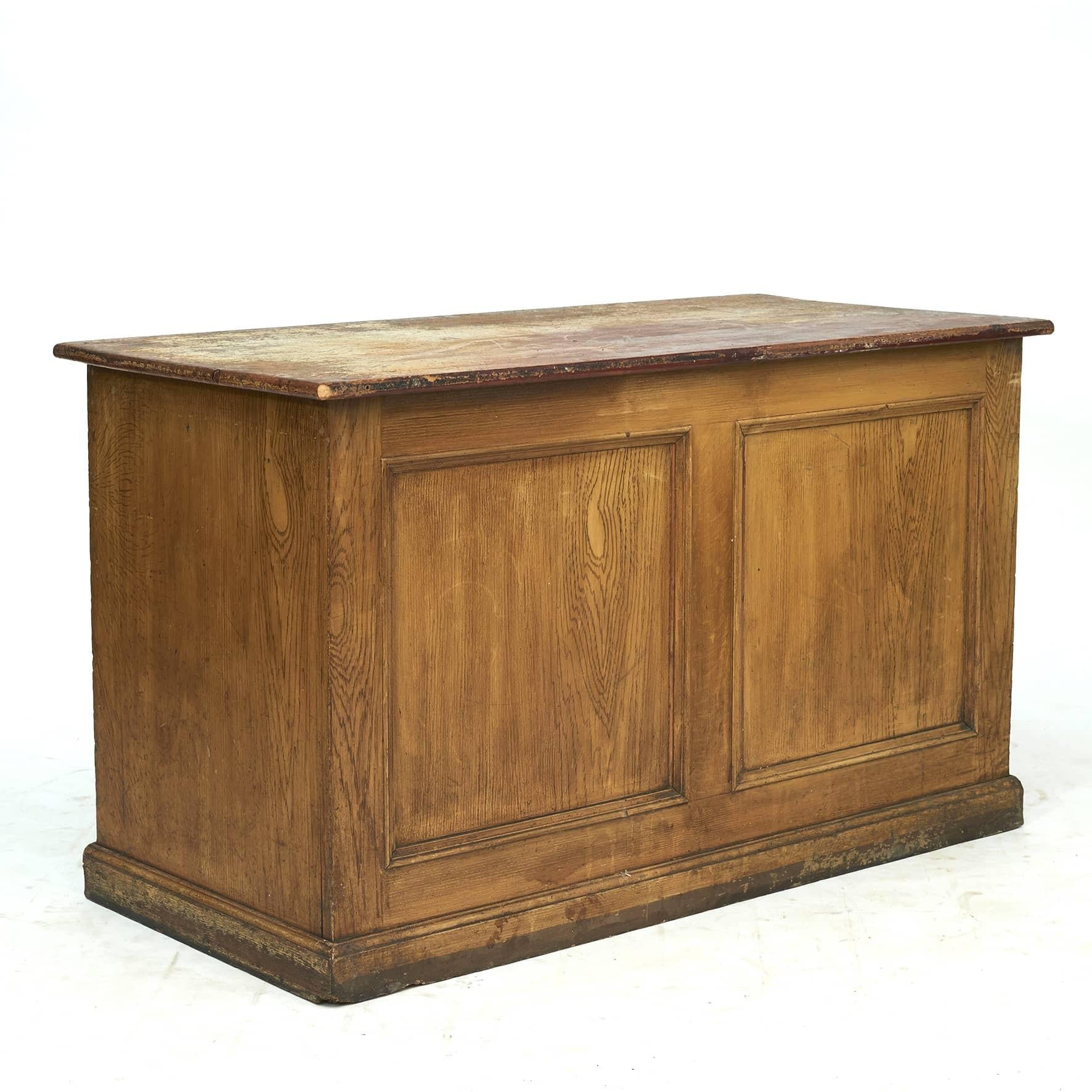 19th Century Shop Counter Freestanding, Original Color and Condition, Denmark, 1860-1880