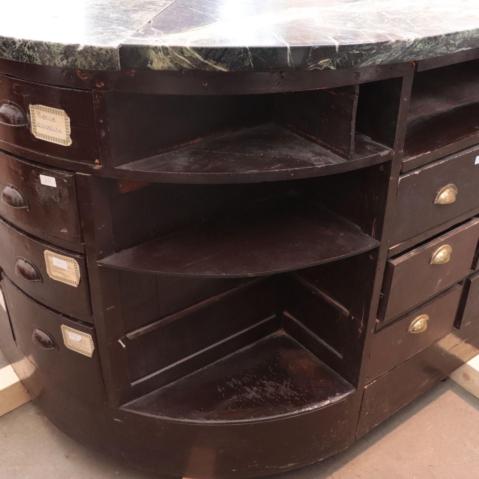 Shop Counter, Mahogany Marble and Bronze, Italy, 19th Century 7