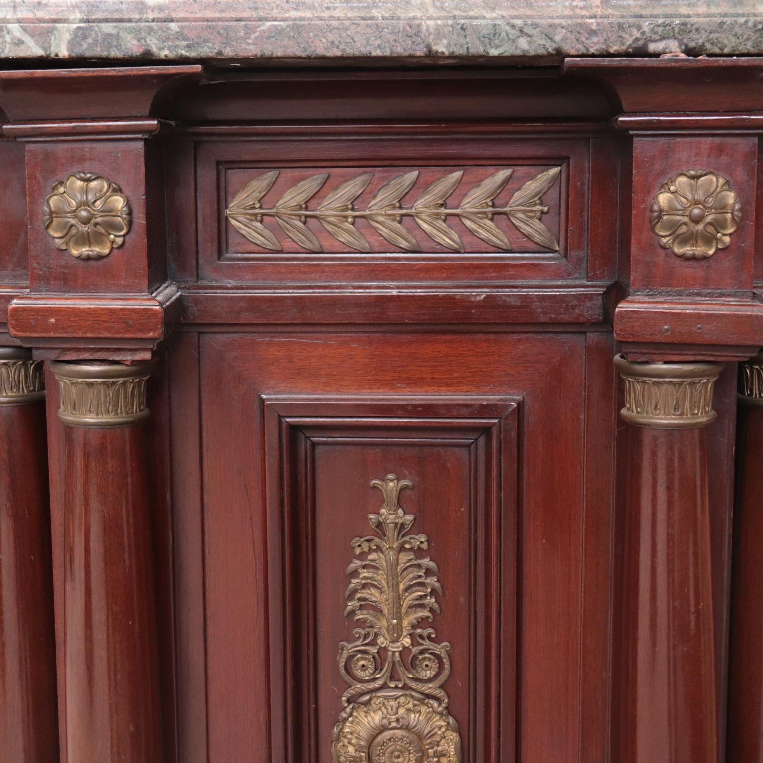 Shop Counter, Mahogany Marble and Bronze, Italy, 19th Century 2