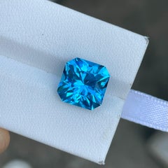Shop Neon Blue Topaz 6.85 carats Custom Precision Cut Natural Madagascar' Gem
