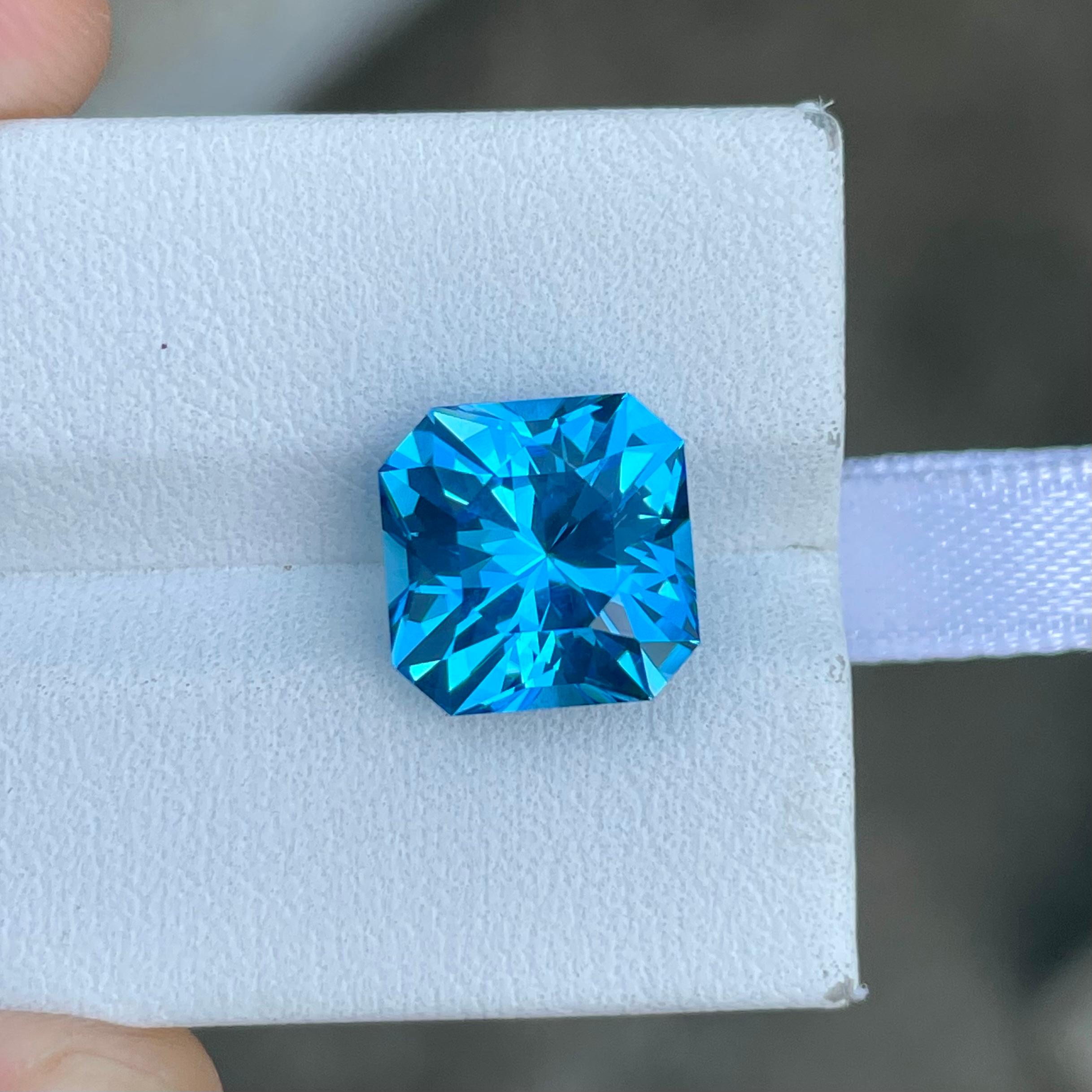 Mixed Cut Shop Neon Blue Topaz 6.85 carats Custom Precision Cut Natural Madagascar' Gem For Sale