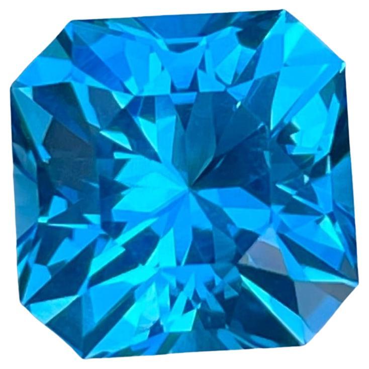 Shop Neon Blue Topaz 6.85 carats Custom Precision Cut Natural Madagascar' Gem For Sale