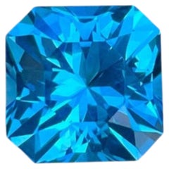 Shop Neon Blue Topaz 6.85 carats Custom Precision Cut Natural Madagascar' Gem