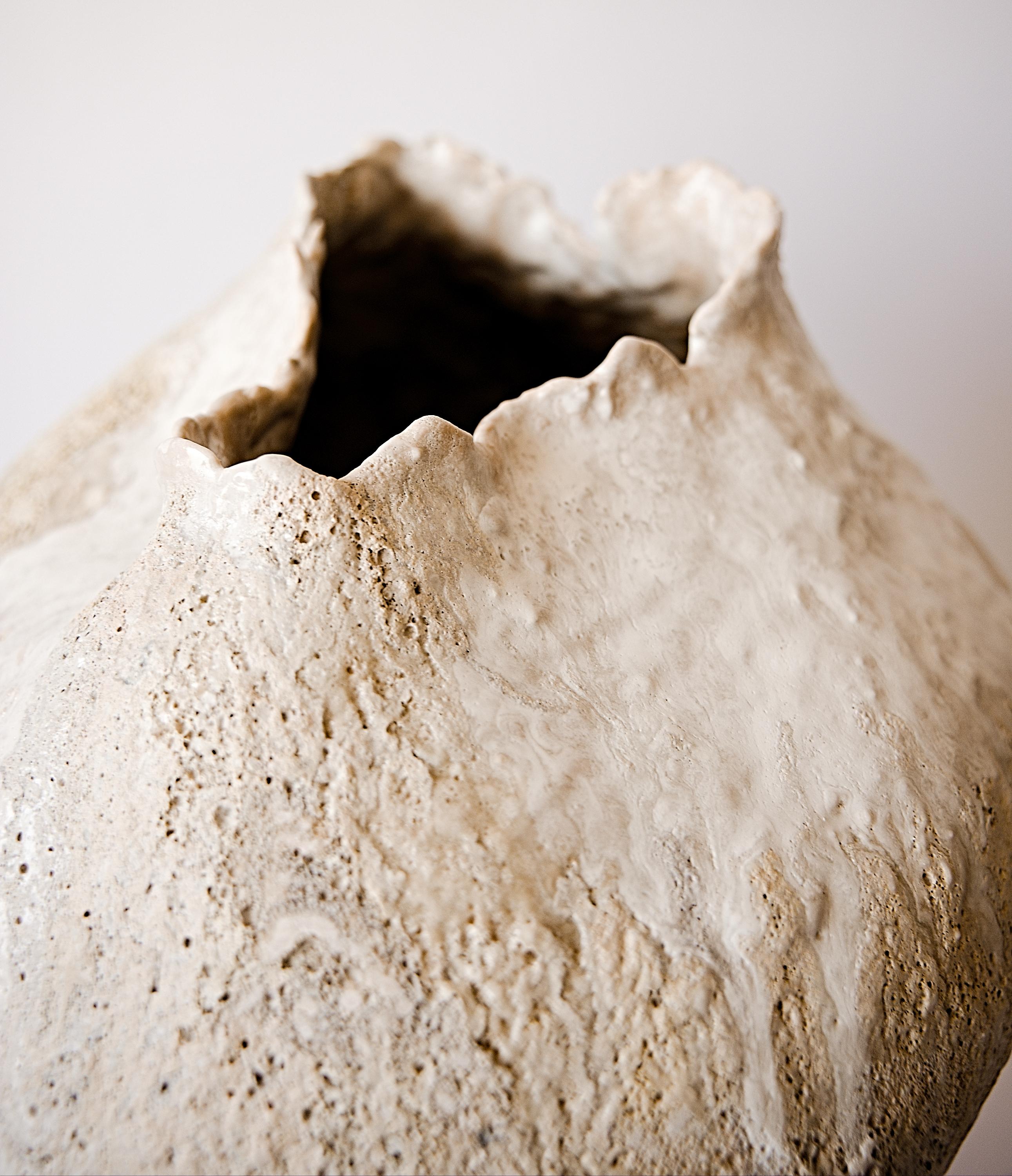 Glazed Shorebreak Series Free Form Hand Made Vase II For Sale
