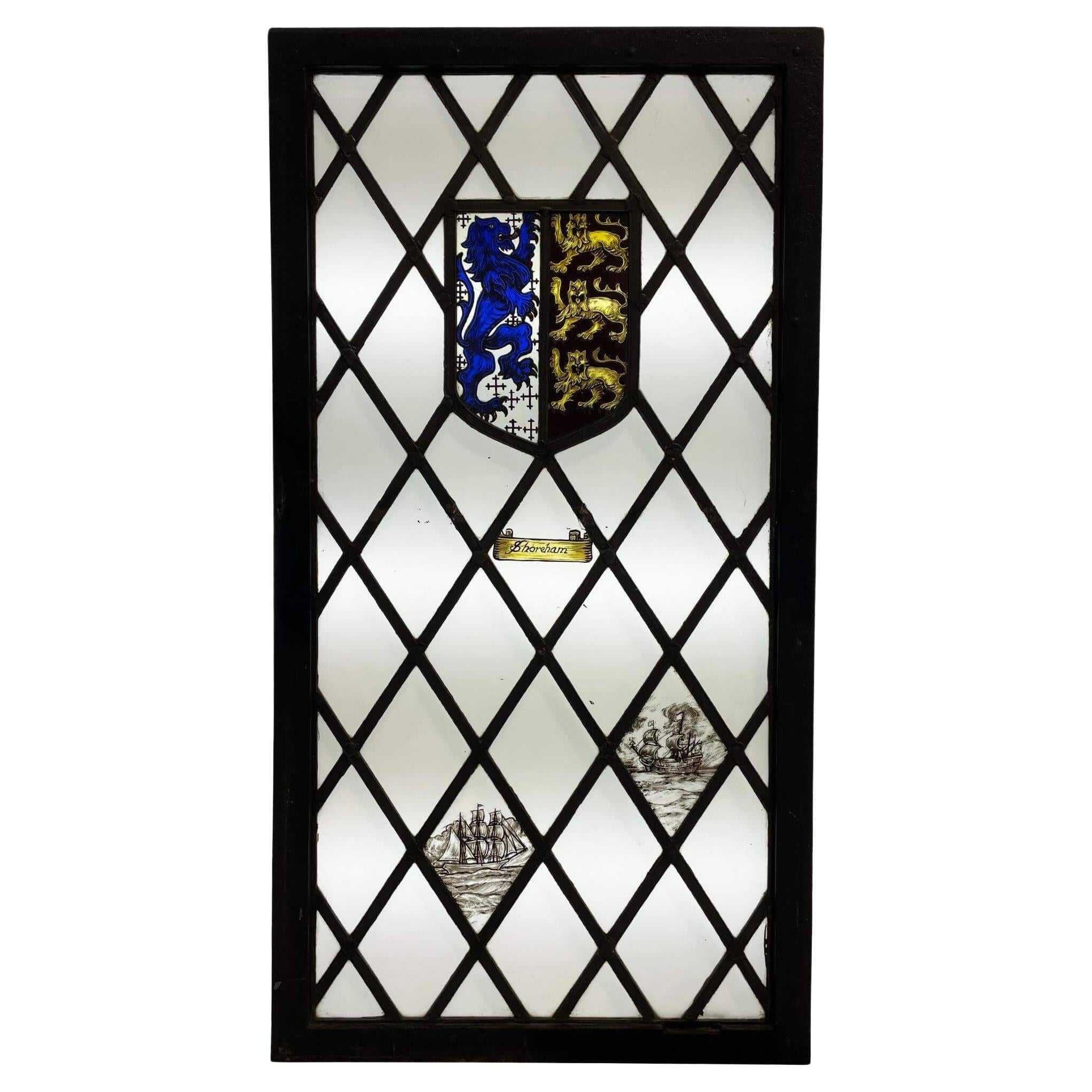 ‘Shoreham’ Antique Stained Glass Window For Sale