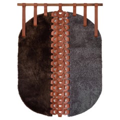 5' Shearling/Leather Vertebrae Pill Tapestry X by Moses Nadel