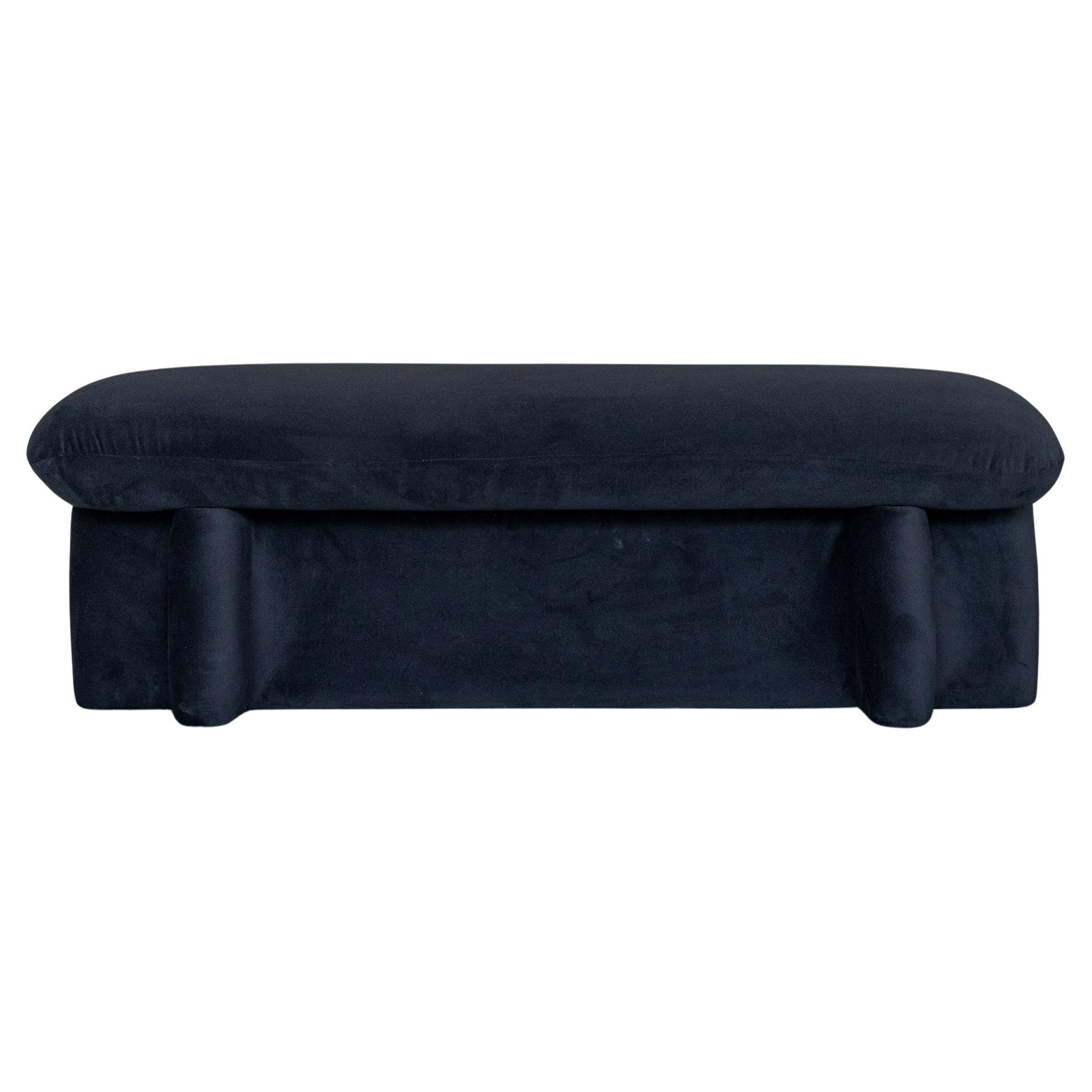 SHORN DINING BENCH - Matte Black Velvet by SHO MODERN
