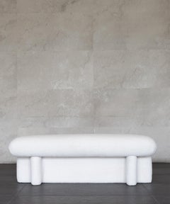 SHORN DINING BENCH - Soft White Calm Boucle by SHO MODERN