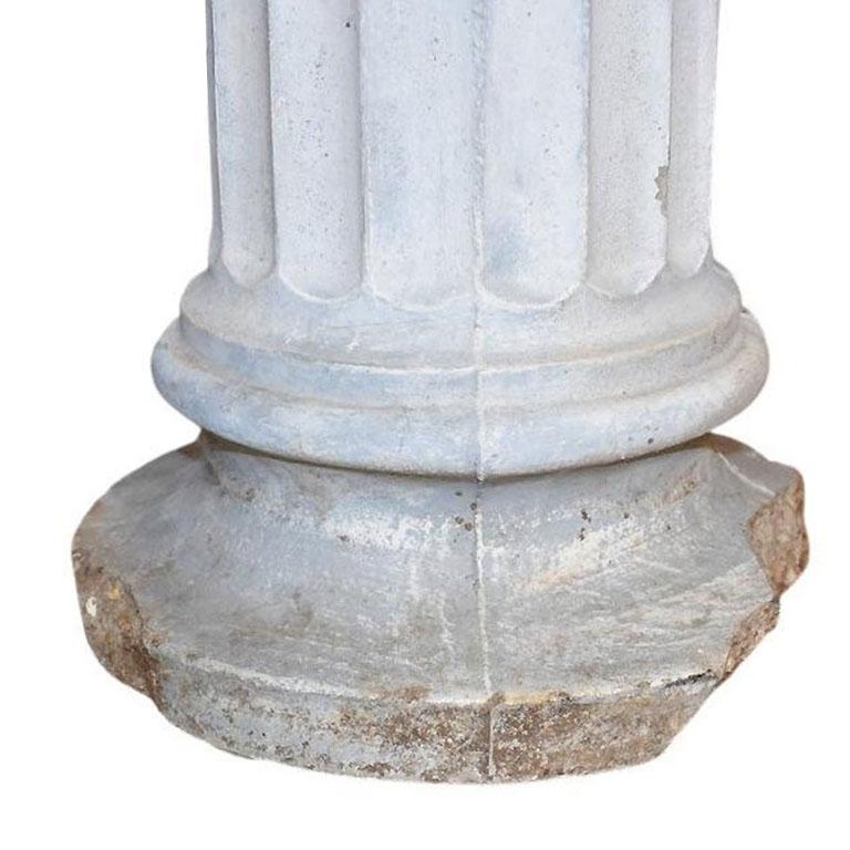 American Short Architectural Rustic Greek Concrete Corinthian Column 20th Century For Sale