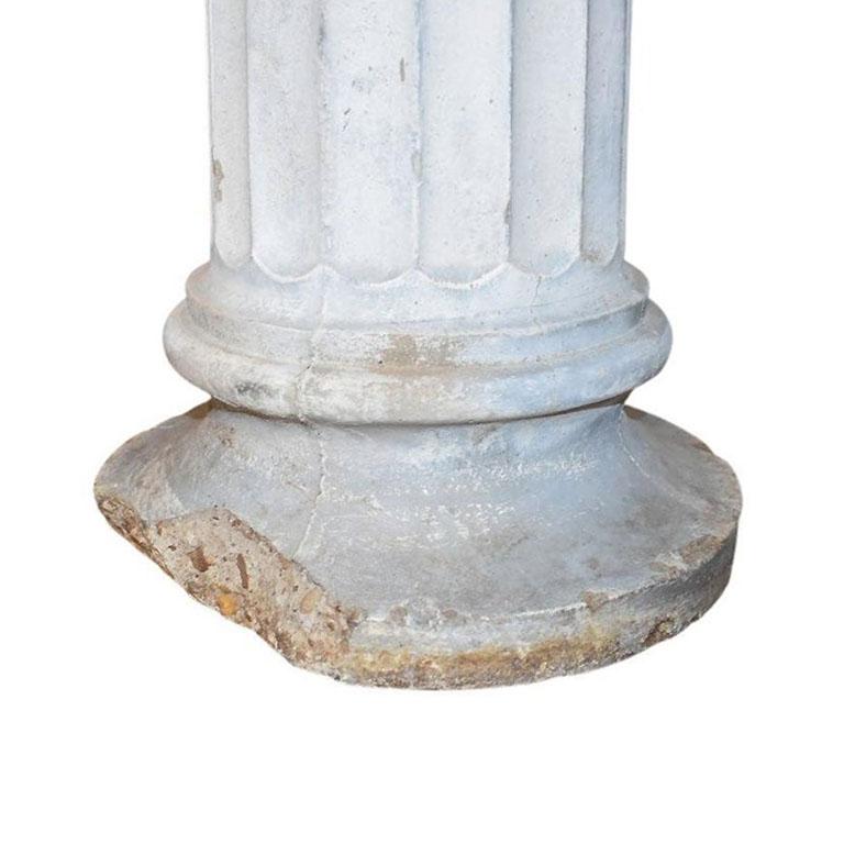 Short Architectural Rustic Greek Concrete Corinthian Column 20th Century For Sale 1