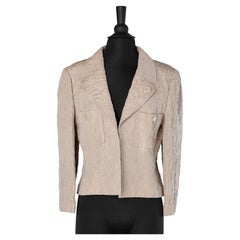 Short beige wrinkled jacket with pockets Chanel 