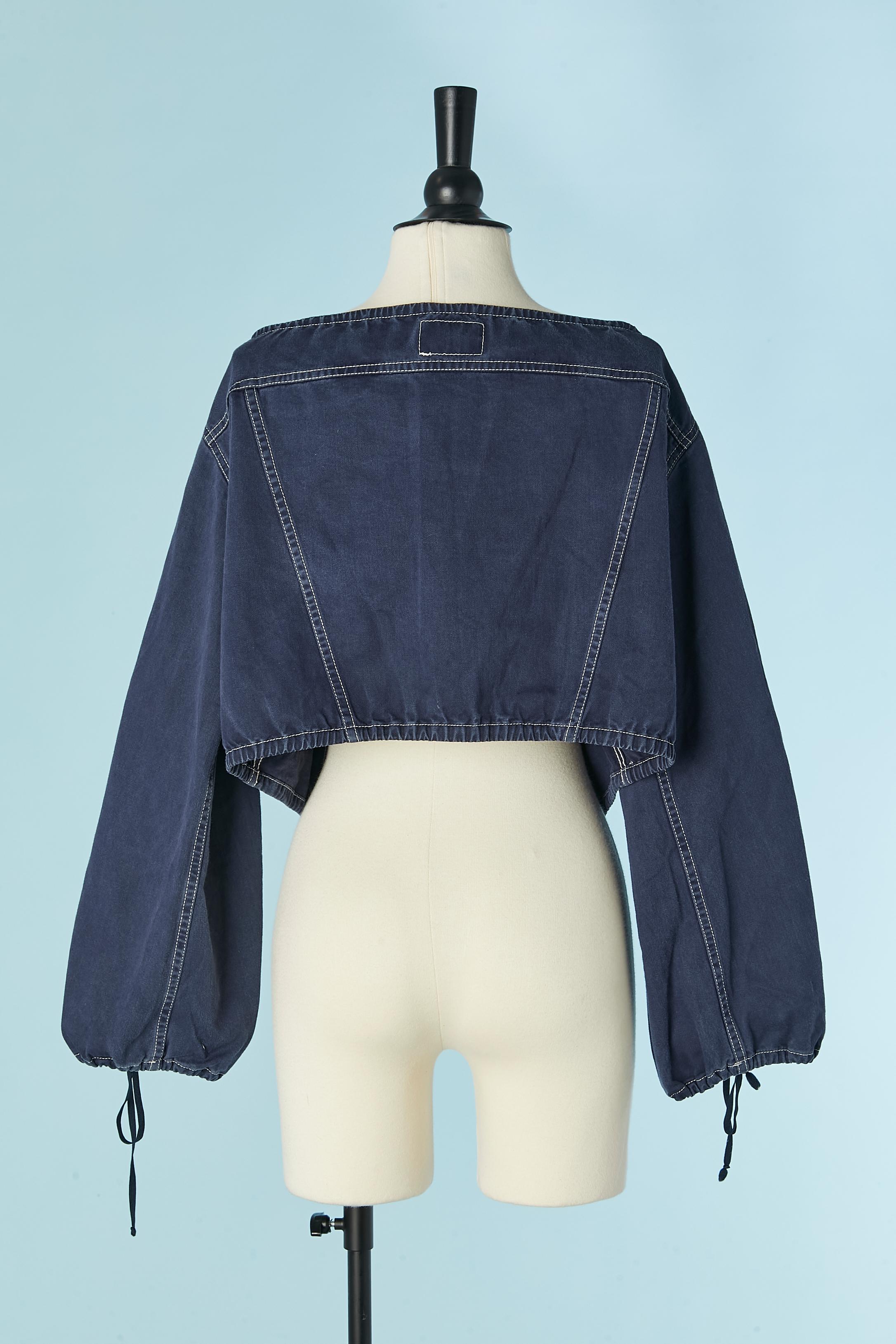 Short blue cotton jacket with drawstring JUNIOR GAULTIER For Sale 1