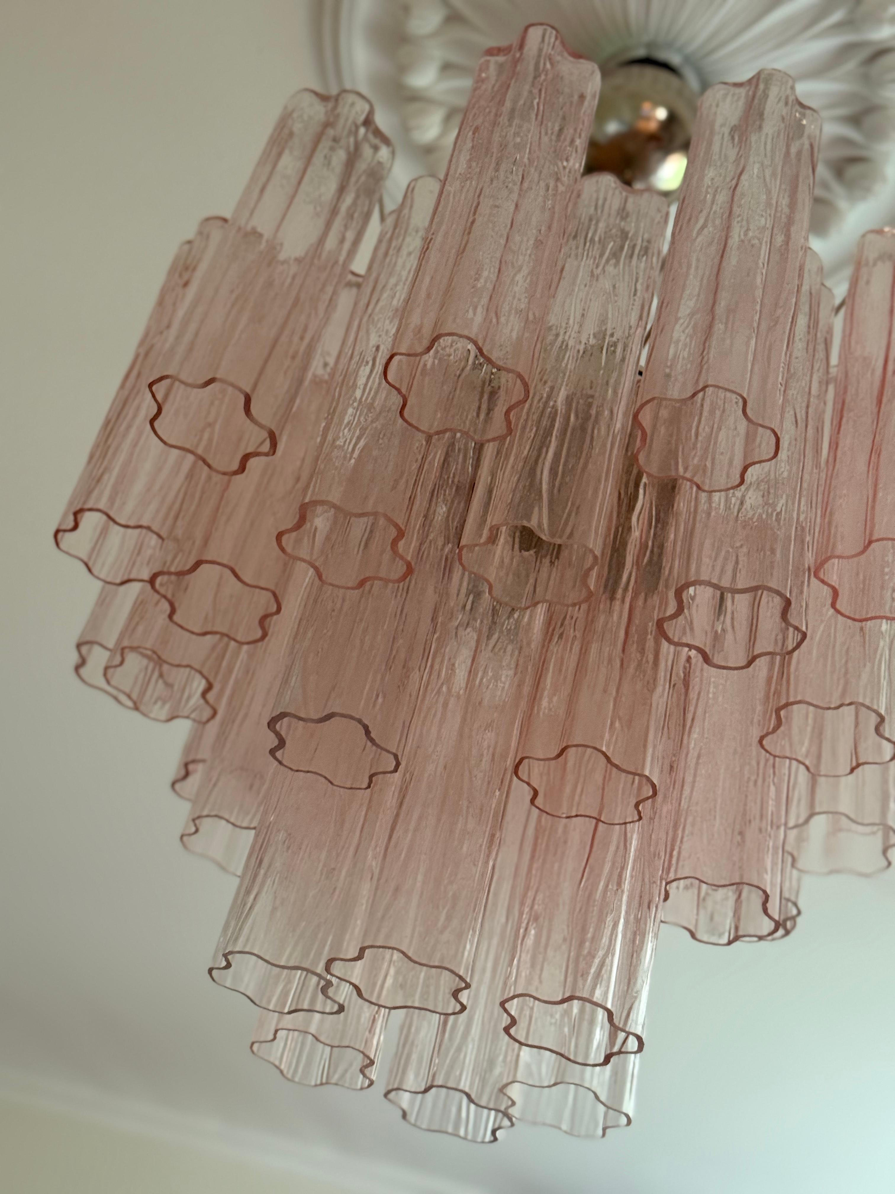 Short Bold Colorful Pink Flush Mount Murano Kronleuchter * Höhe 1,9 Fuß / 22,8