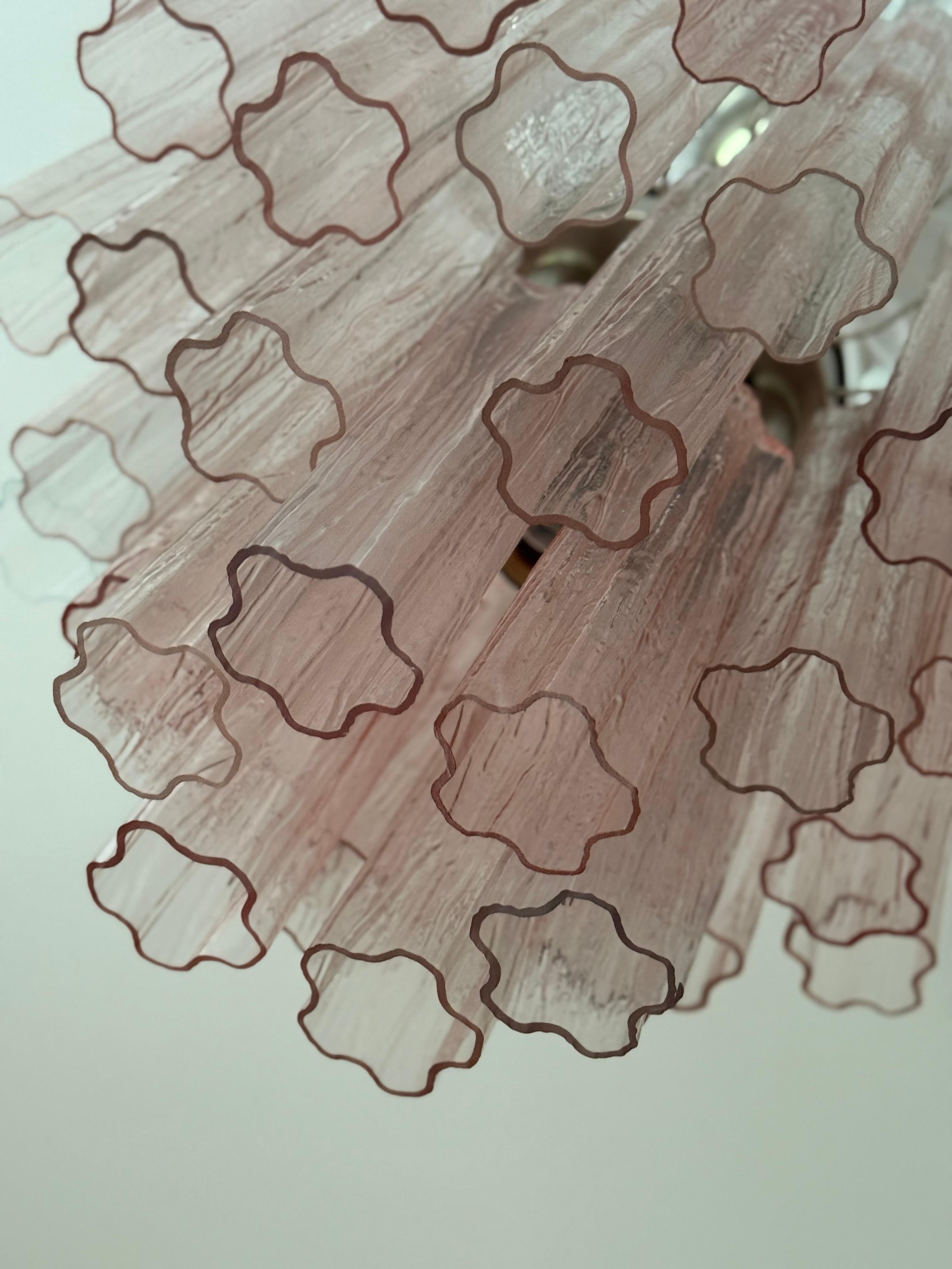 Short Bold Colorful Pink Flush Mount Murano Kronleuchter * Höhe 1,9 Fuß / 22,8