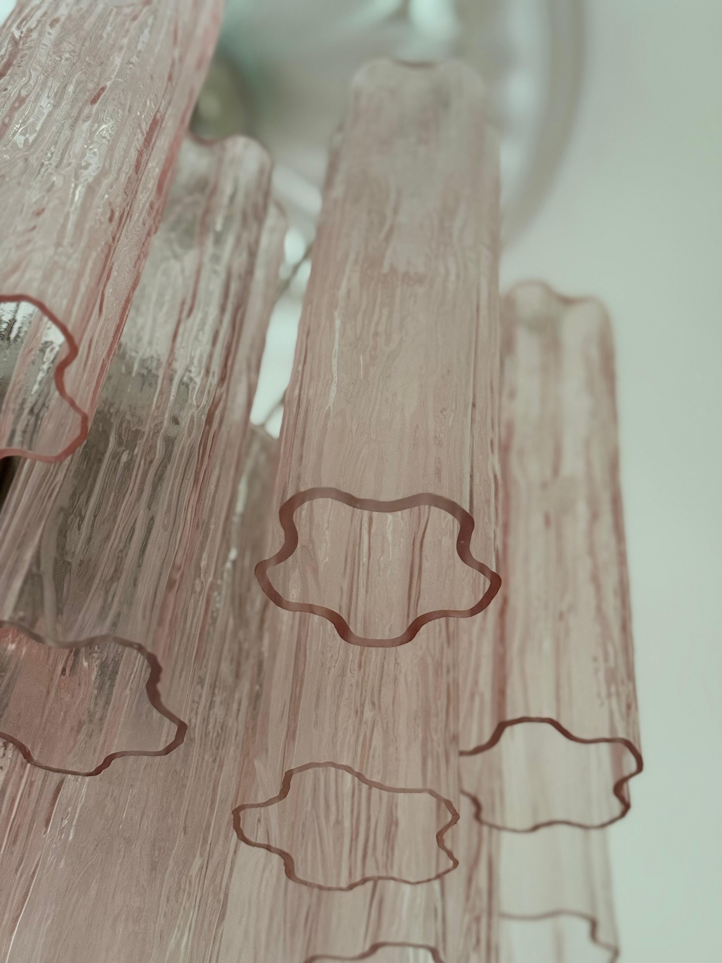 Short Bold Colorful Pink Flush Mount Murano Kronleuchter * Höhe 1,9 Fuß / 22,8