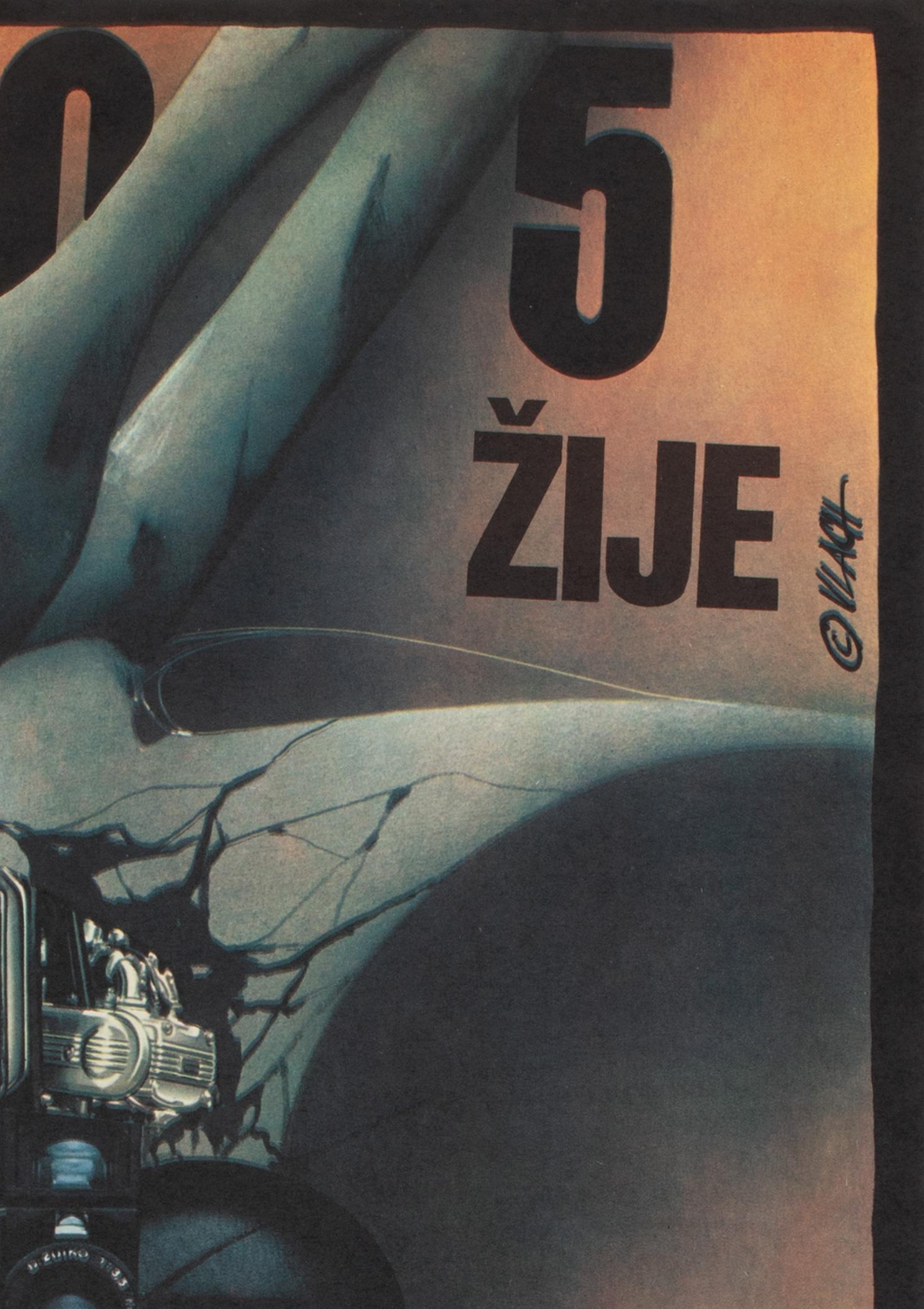 Papier Affiche A3 tchèque du film Short Circuit, Zdenek Vlach, 1989 en vente