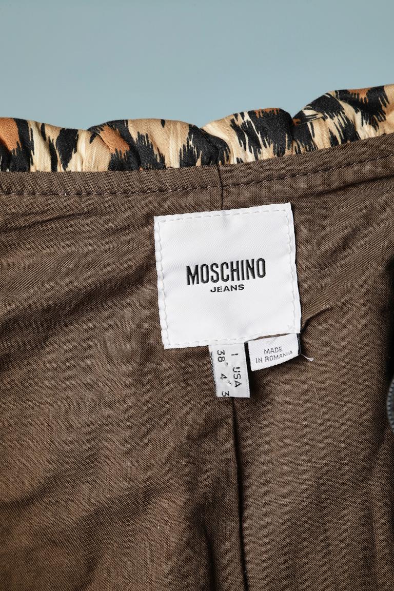 Veste courte en coton à simple boutonnage avec col rond Moschino Jeans  en vente 2