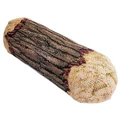 Short Cottonwood Tree log bolster knitted pixeled pillow - Textile - Pillows
