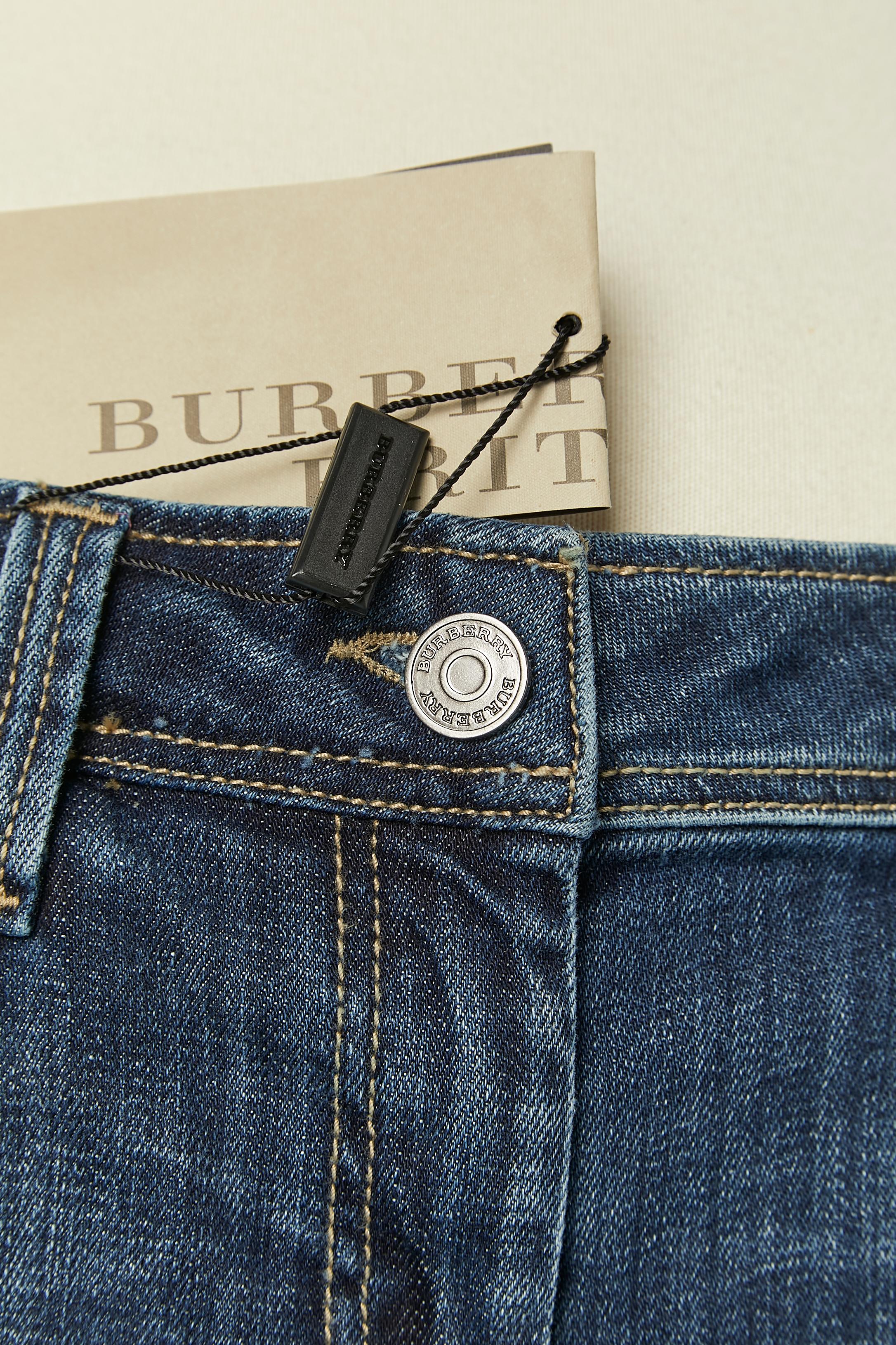 Noir Jean court en denim BURBERRY BRIT Nouveau avec étiquette en vente