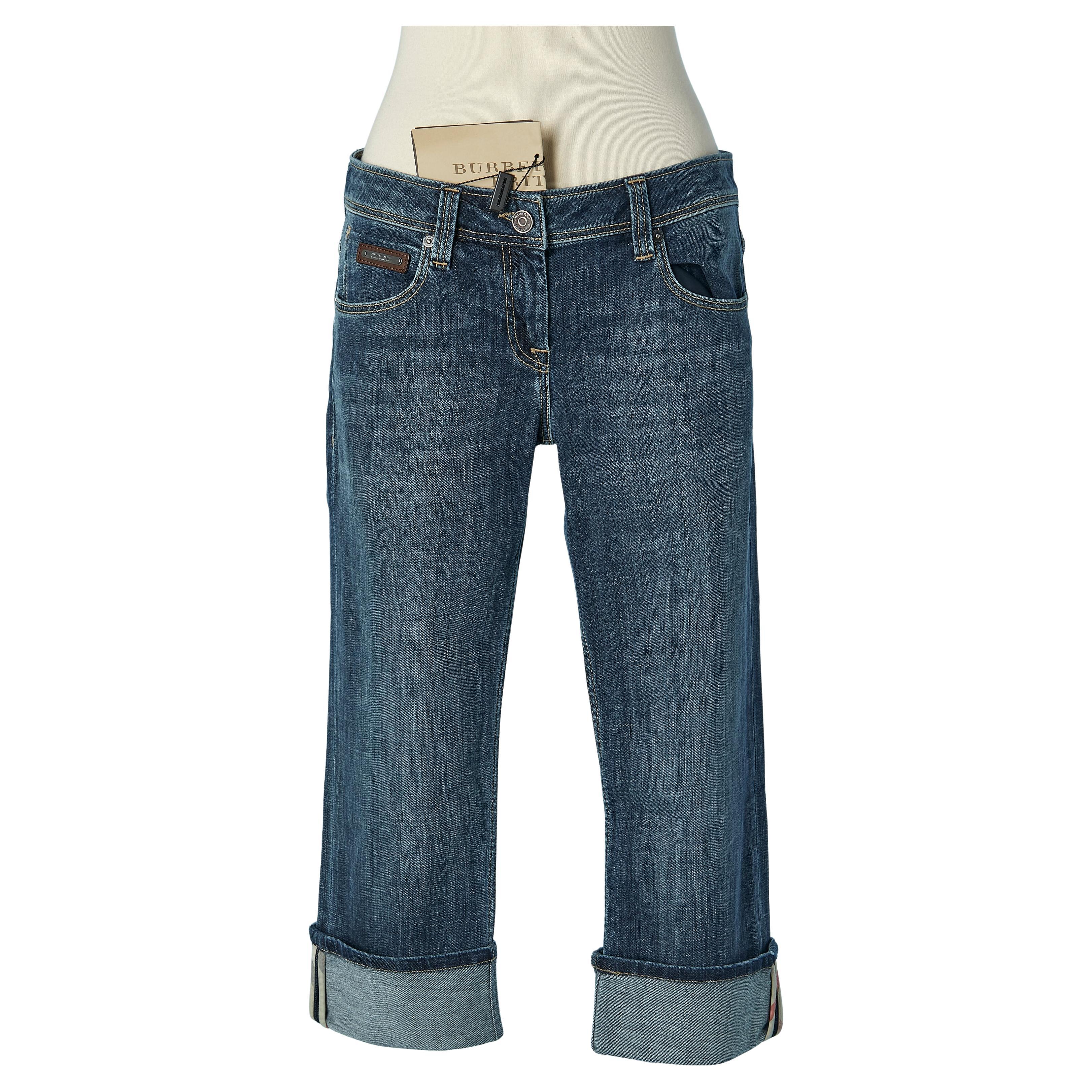 Jean court en denim BURBERRY BRIT Nouveau avec étiquette en vente