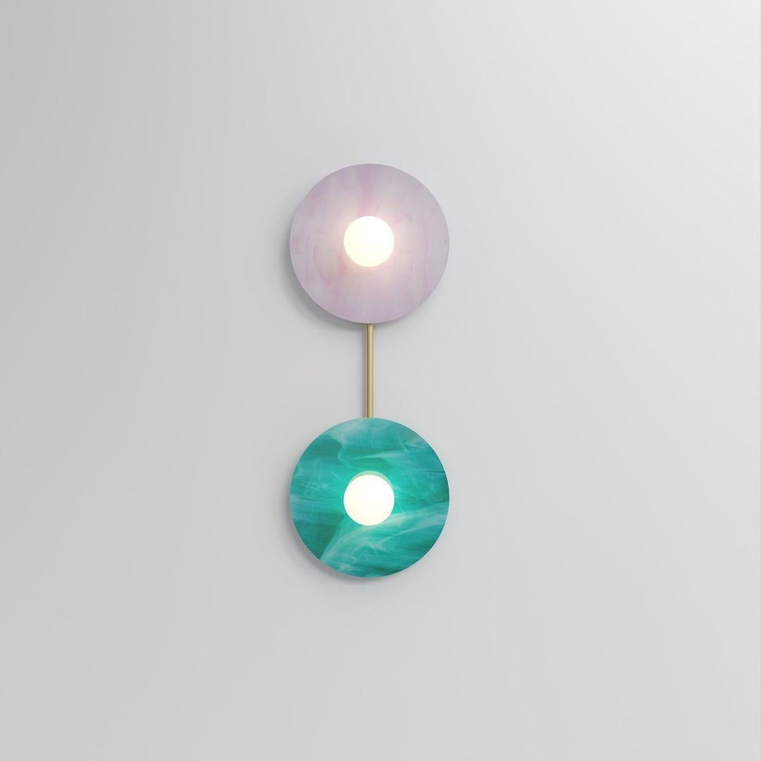 Contemporary Short Disc And Sphere Glass Ceiling Light by Atelier Areti For Sale
