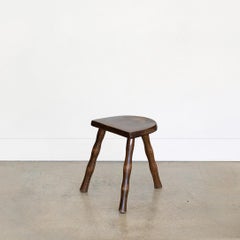 Tabouret tripode court en bois français