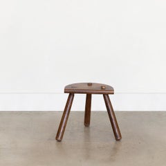 Tabouret tripode court en bois français