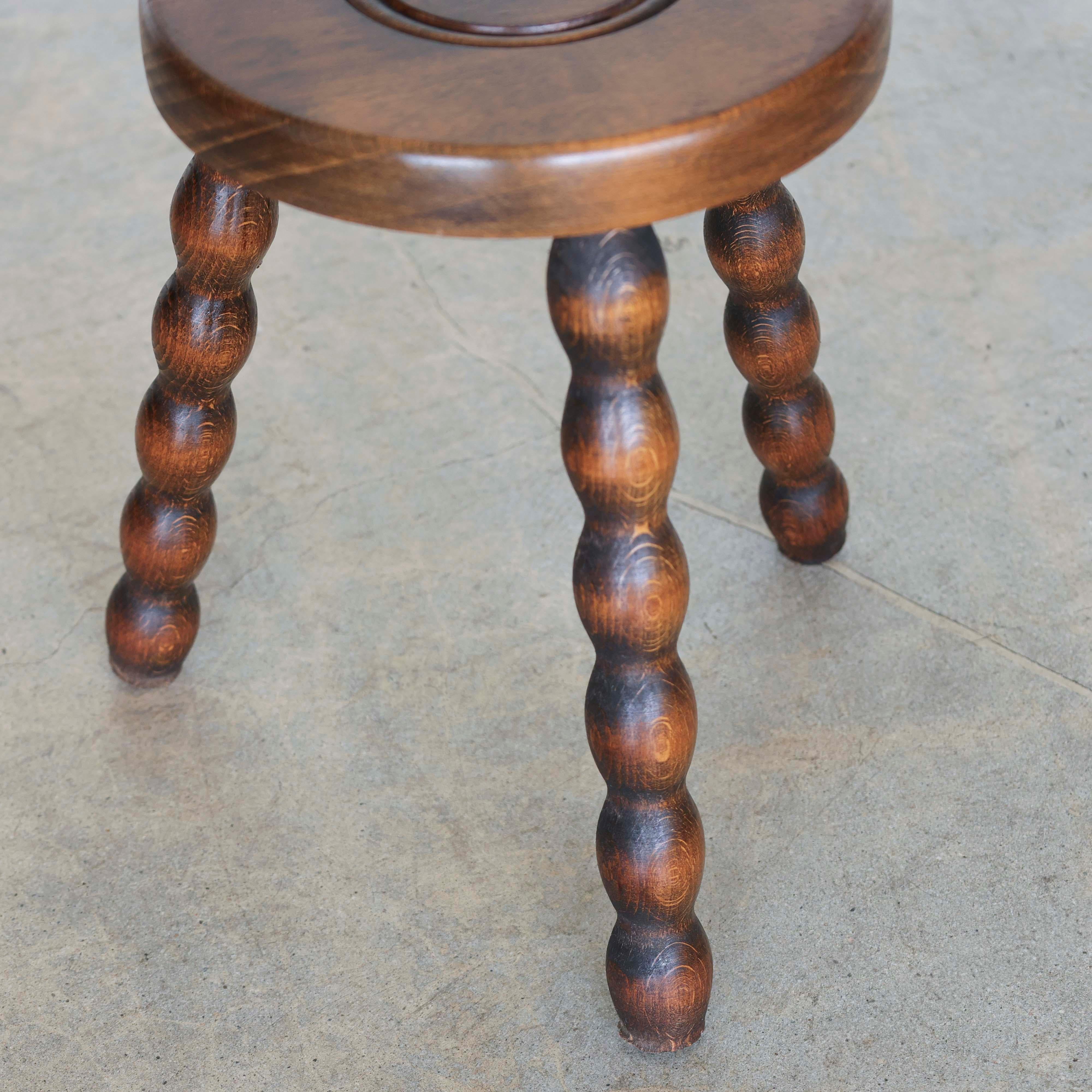 Legno Sgabello francese corto a treppiede in Wood