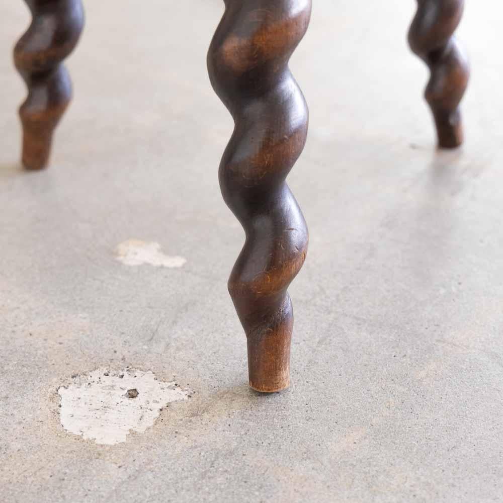Short French Wood Tripod Stool For Sale at 1stDibs