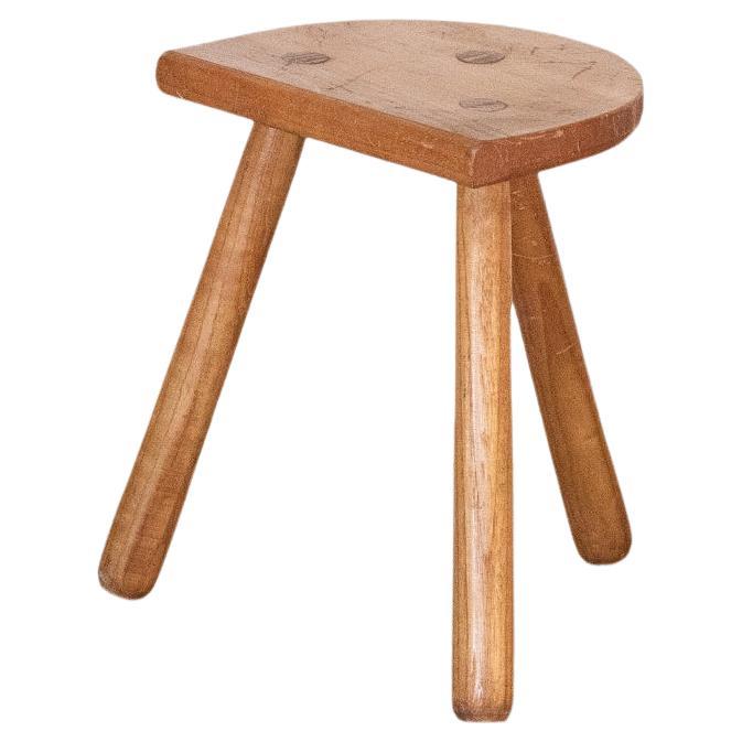 Short French Wood Tripod Stool For Sale at 1stDibs