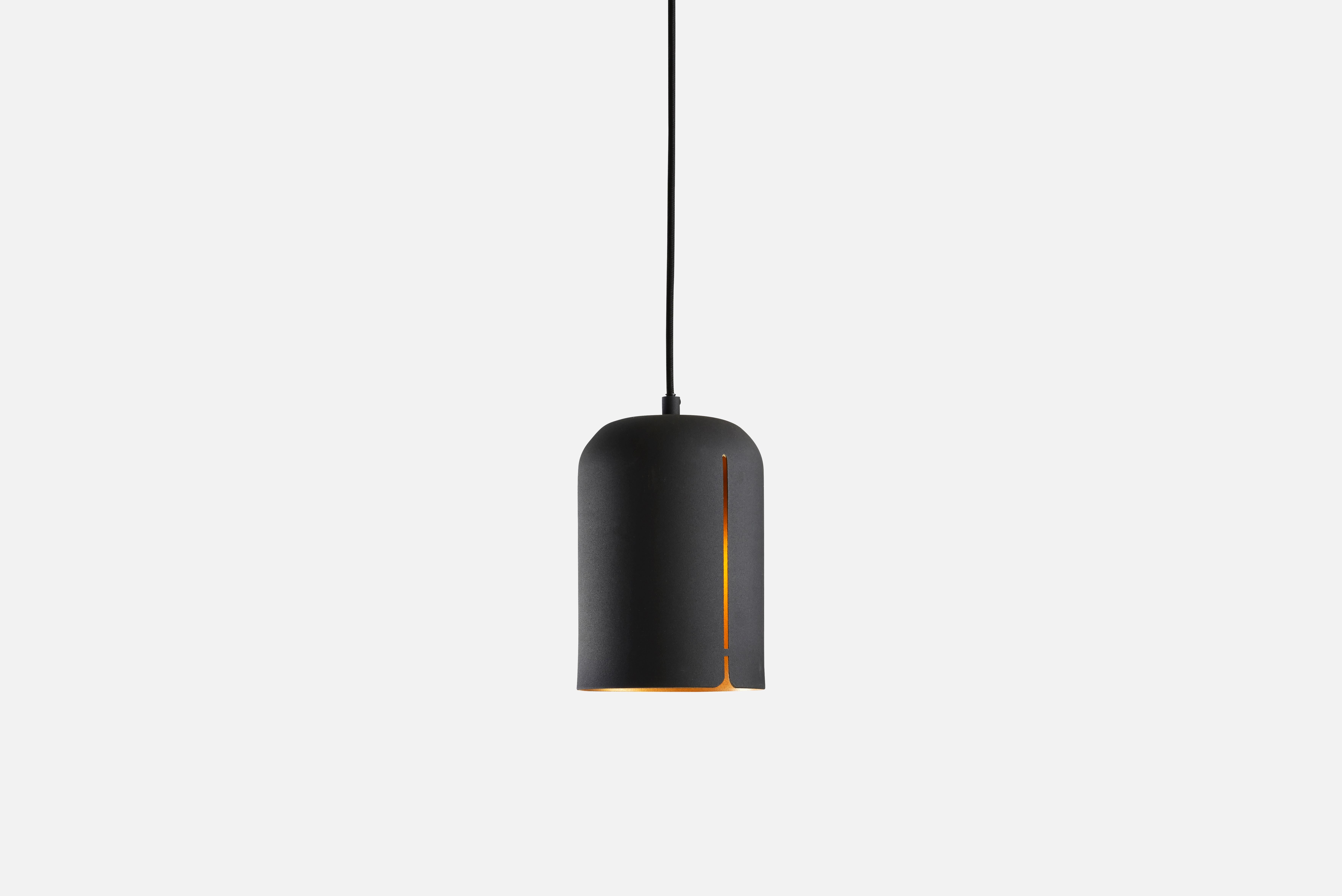 Short Gap pendant lamp by Nur Design.
Materials: metal.
Dimensions: D 14 x H 20 cm.

NUR design is a Danish design studio focusing on Nordic traditions with a strive to create classic and functional design. In German, the word NUR means ‘only’